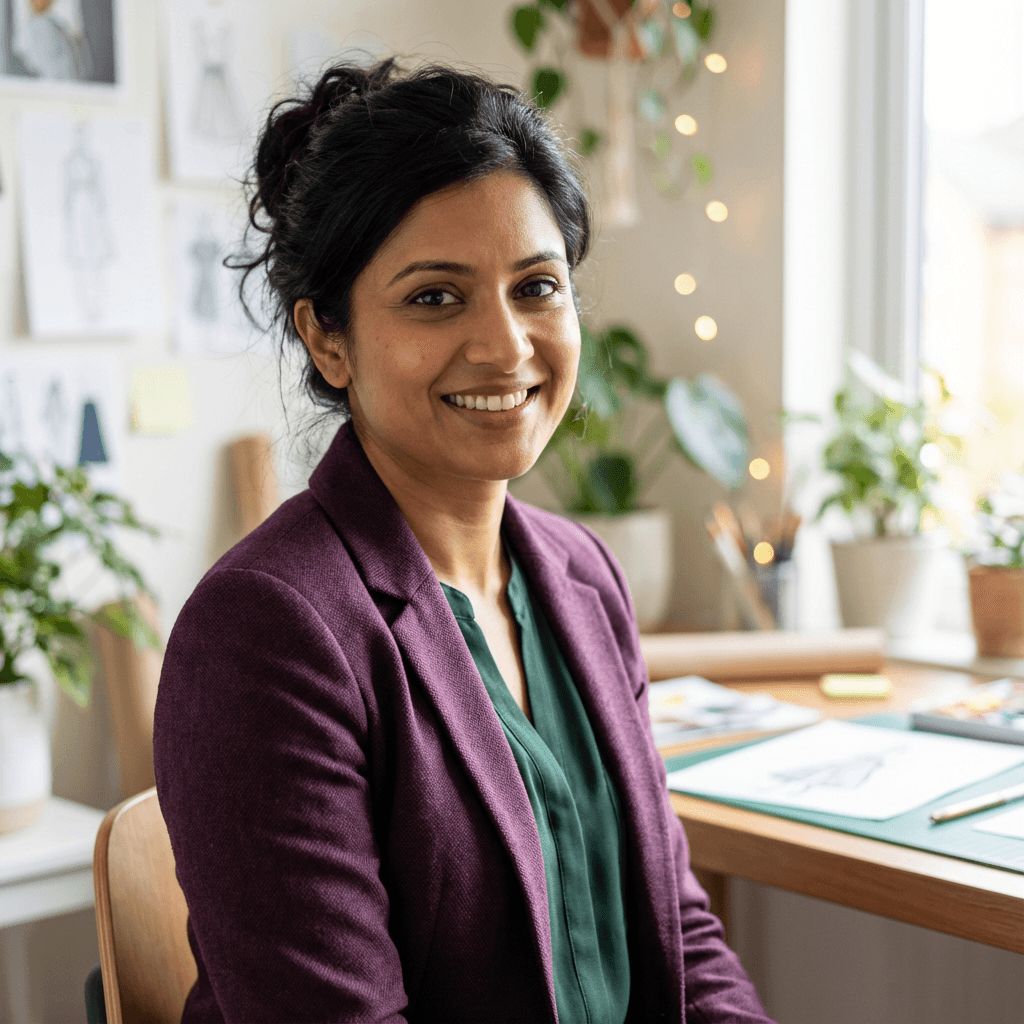 Female business owner in her late 30s